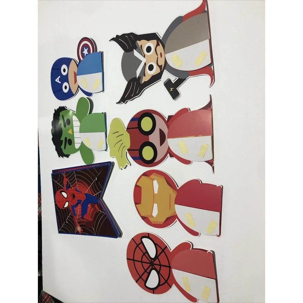 Spiderman And Super Heroes Birthday Banner + Table Toppers